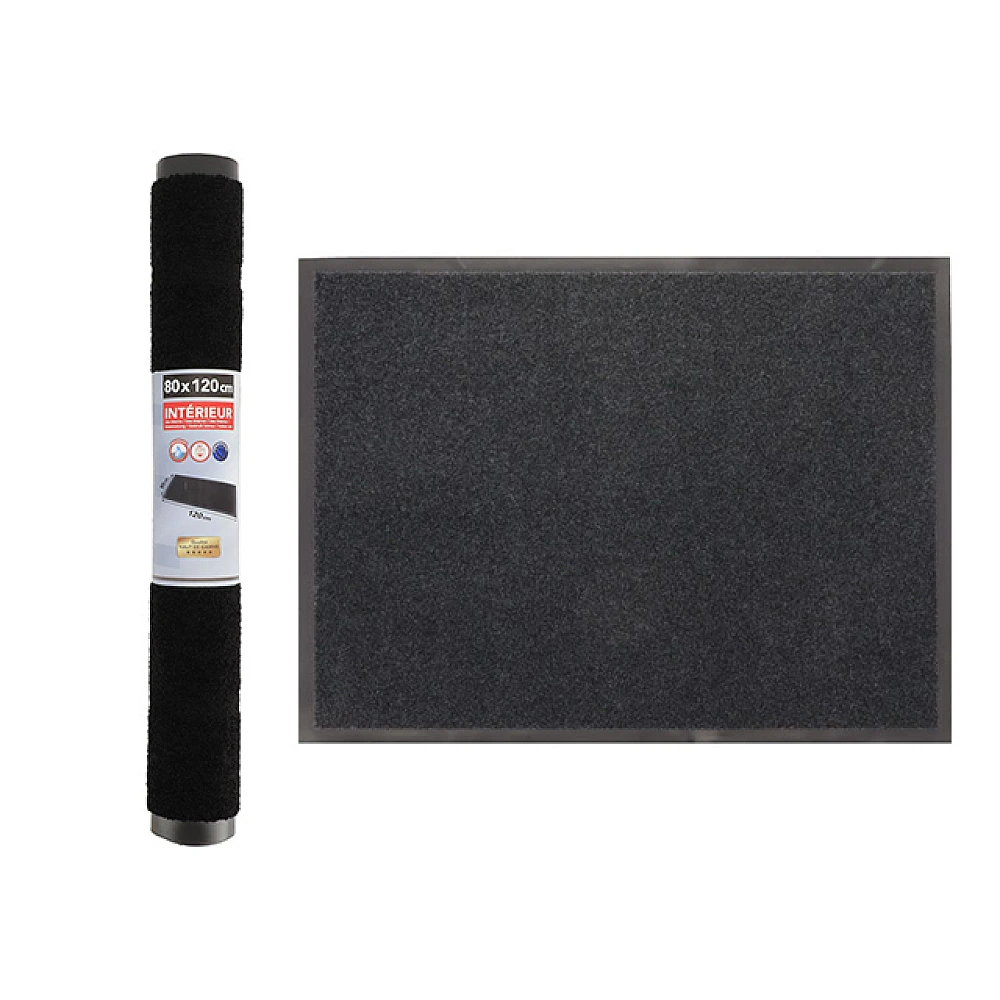 Covoras pentru antreu 80X120 cm Luance, negru, poliamid/PVC