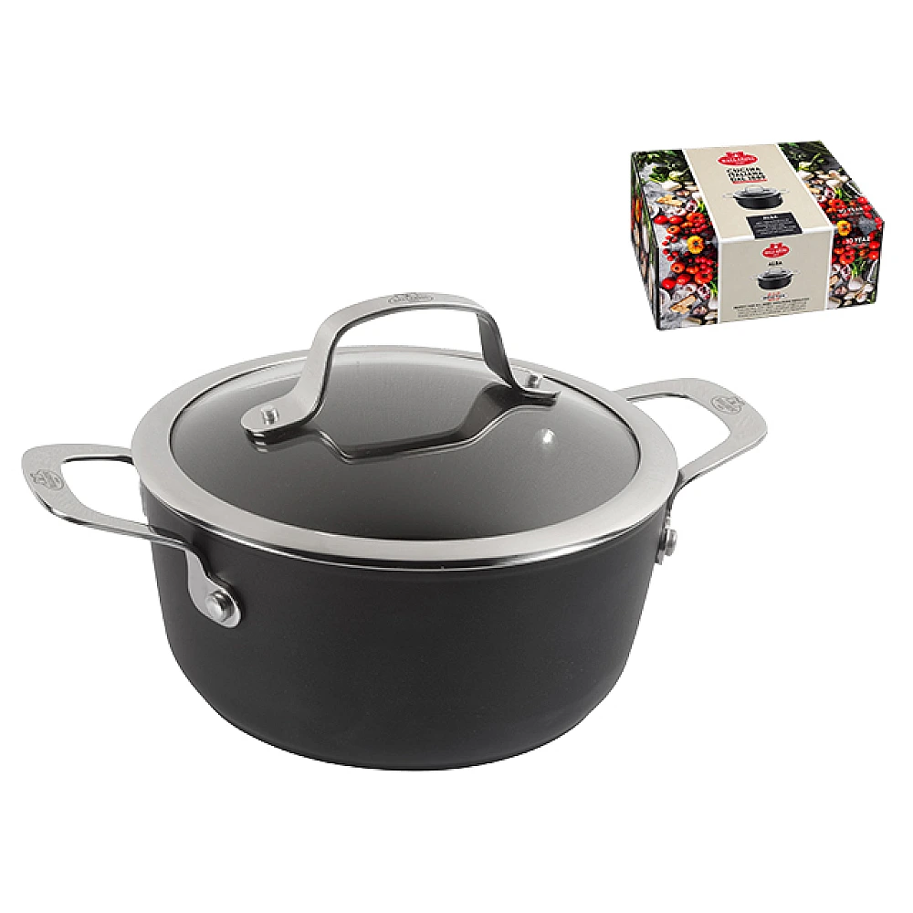 Cratita cu capac Ballarini Alba 20cm, 2.85l, inductie