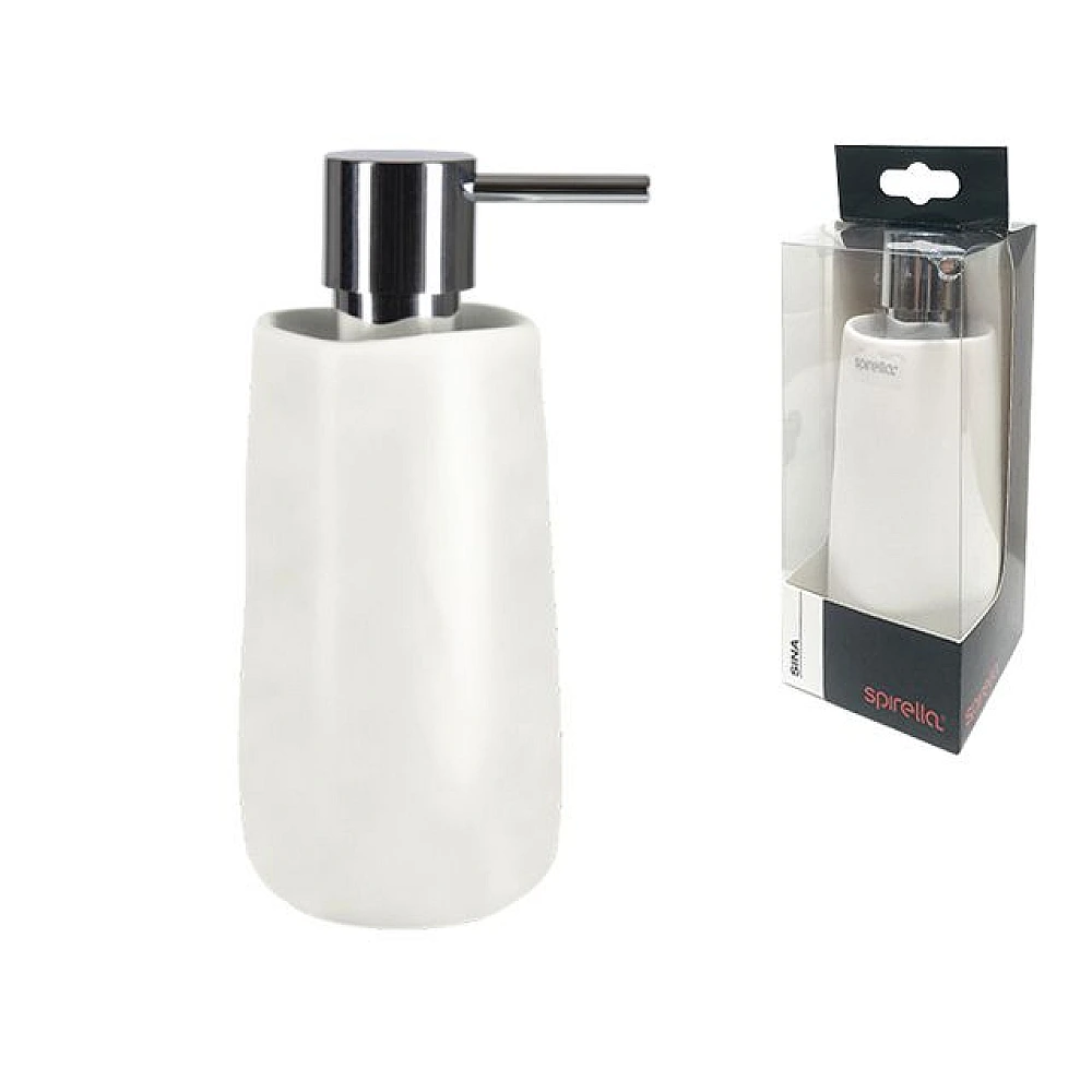 Dozator pentru săpun Spirella Sina, alb, din ceramică