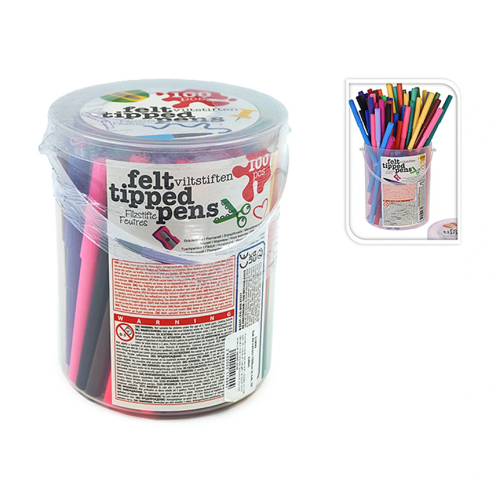 Set carioci 100buc in tub, 20 culori