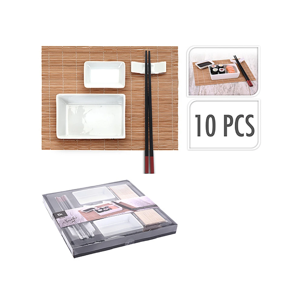 Set Sushi EH 10buc, portelan/bambus