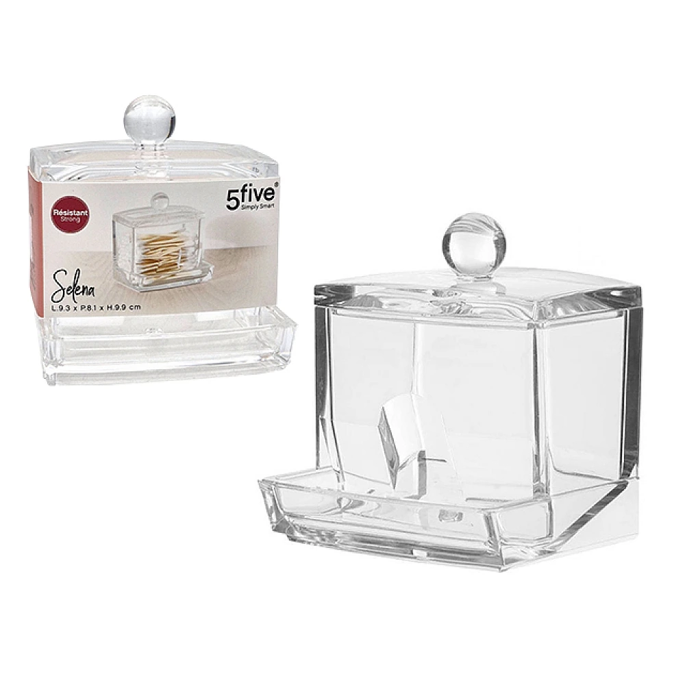 Organizator pentru betisoare de urechi Five Selena 9.3X8.1X9.9 cm, plastic