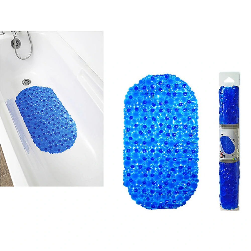 Covoras de baie oval 36X69cm Tendance Bubbles albastru-deschis, PVC