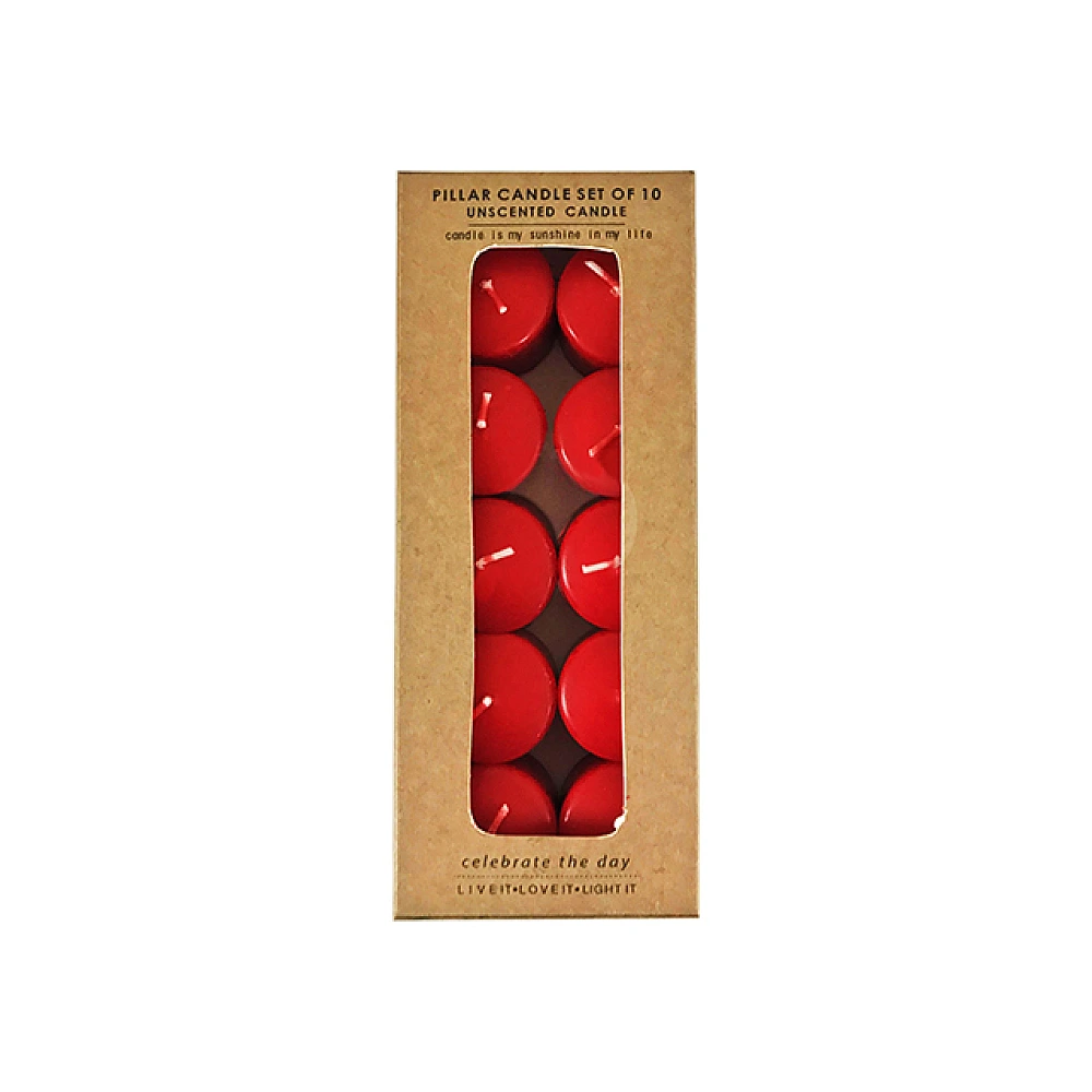 Set lumanari 10buc 3.8X3.8cm rosu