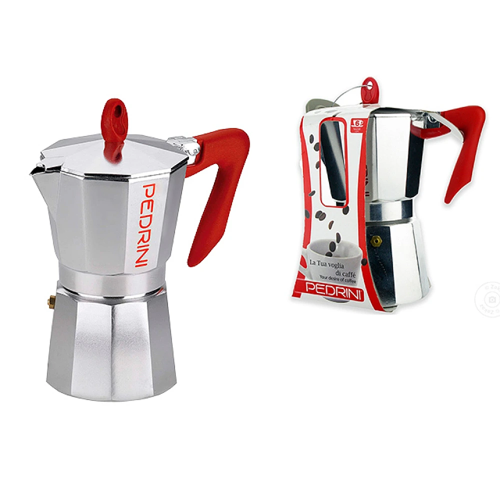 Ibric de cafea pentru 6 cani Pedrini, din aluminiu, clasica