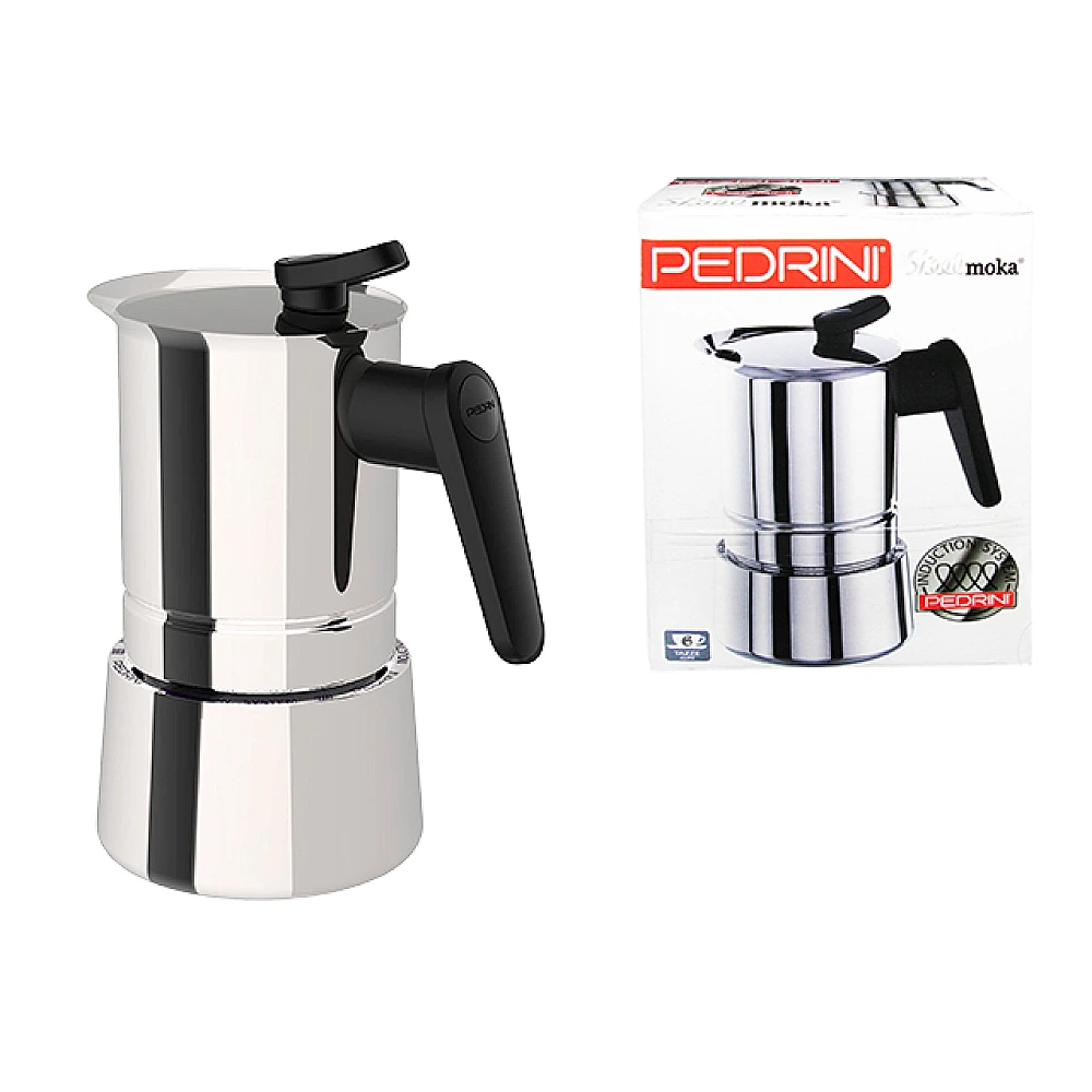 Ibric de cafea pentru 6 cani Pedrini Caffe, din inox