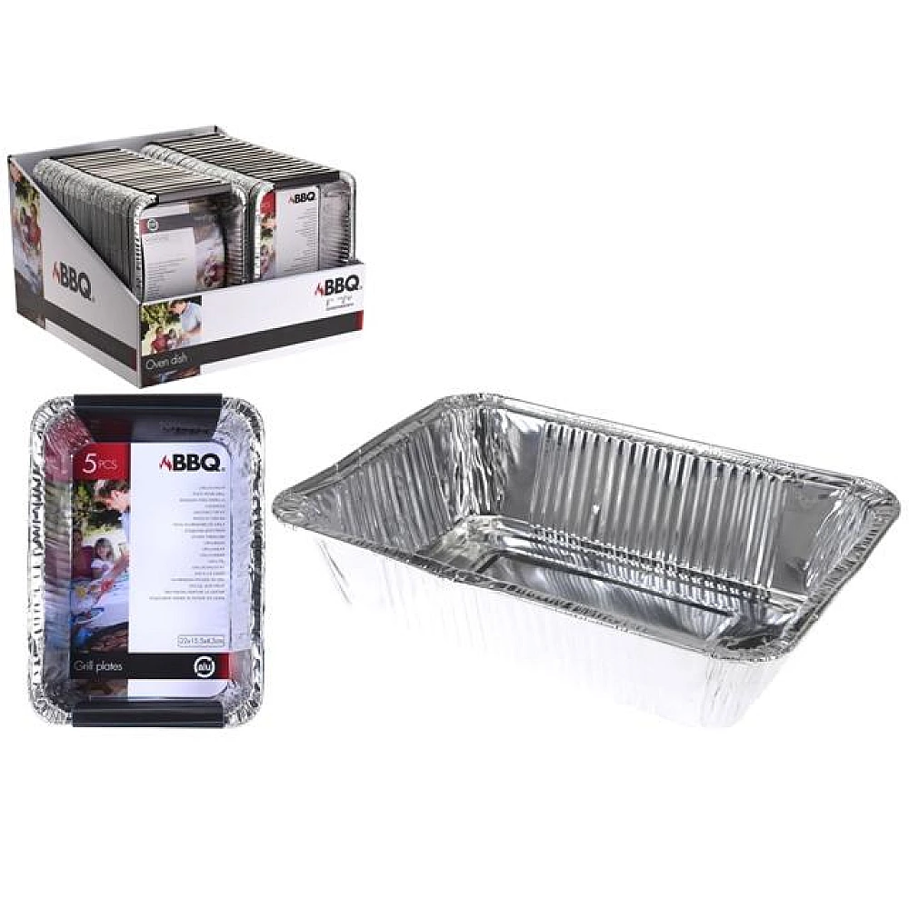 Forme din aluminiu BBQ 5buc, 22X15.5X4.5cm