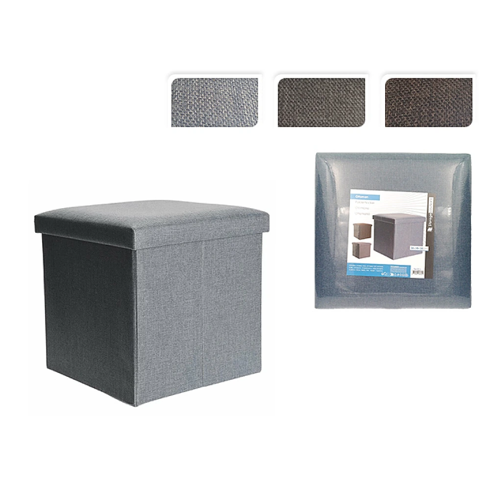 Cutia de depozitare tip taburet Storage Solutions 38X38X38cm, 2kg, poliester