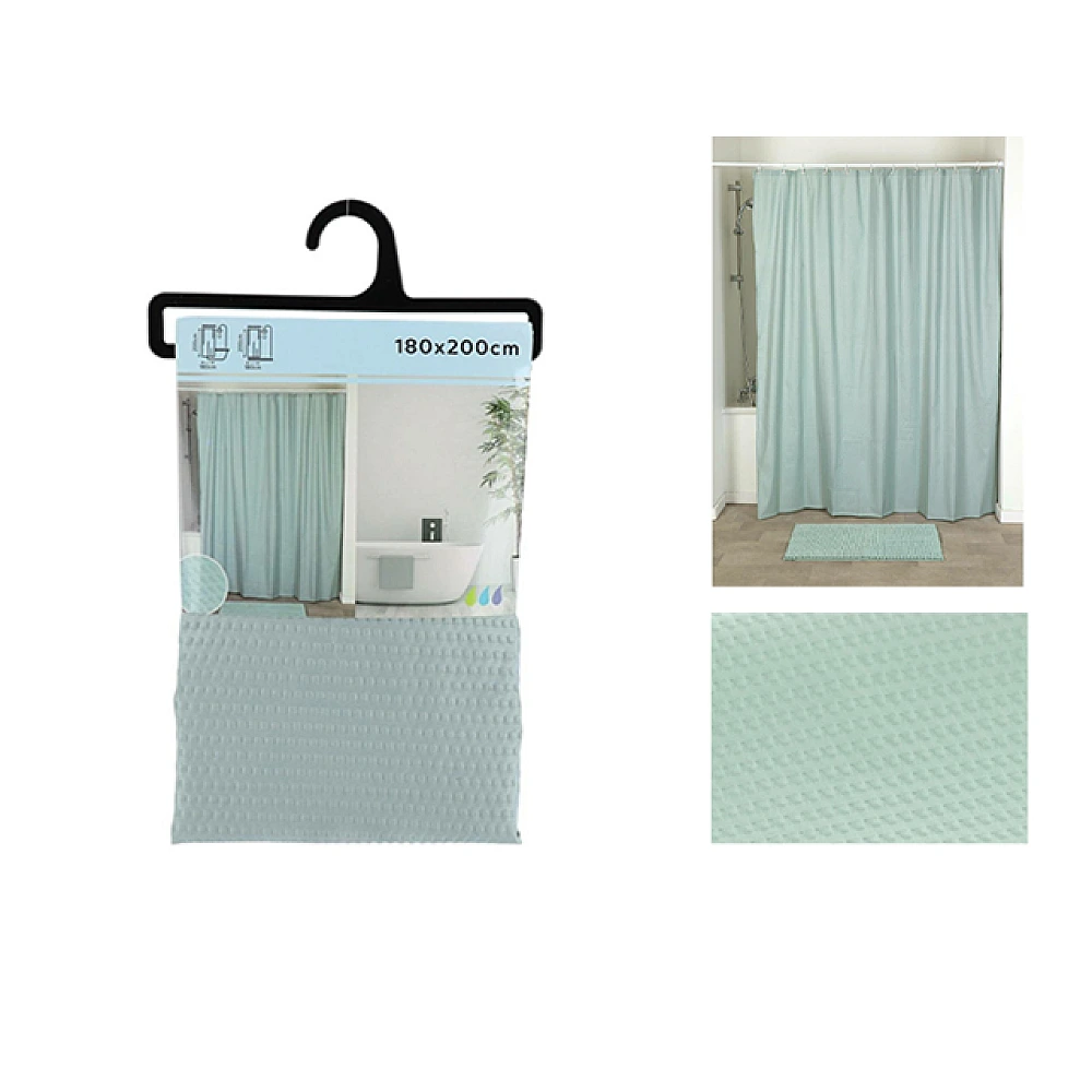 Perdea pentru dus 180X200cm Tendance, microfibra, verde