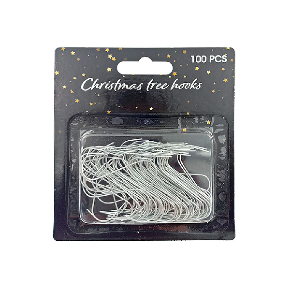 Set carlige pentru decoratiuni 100bucX3.6cm, argintii