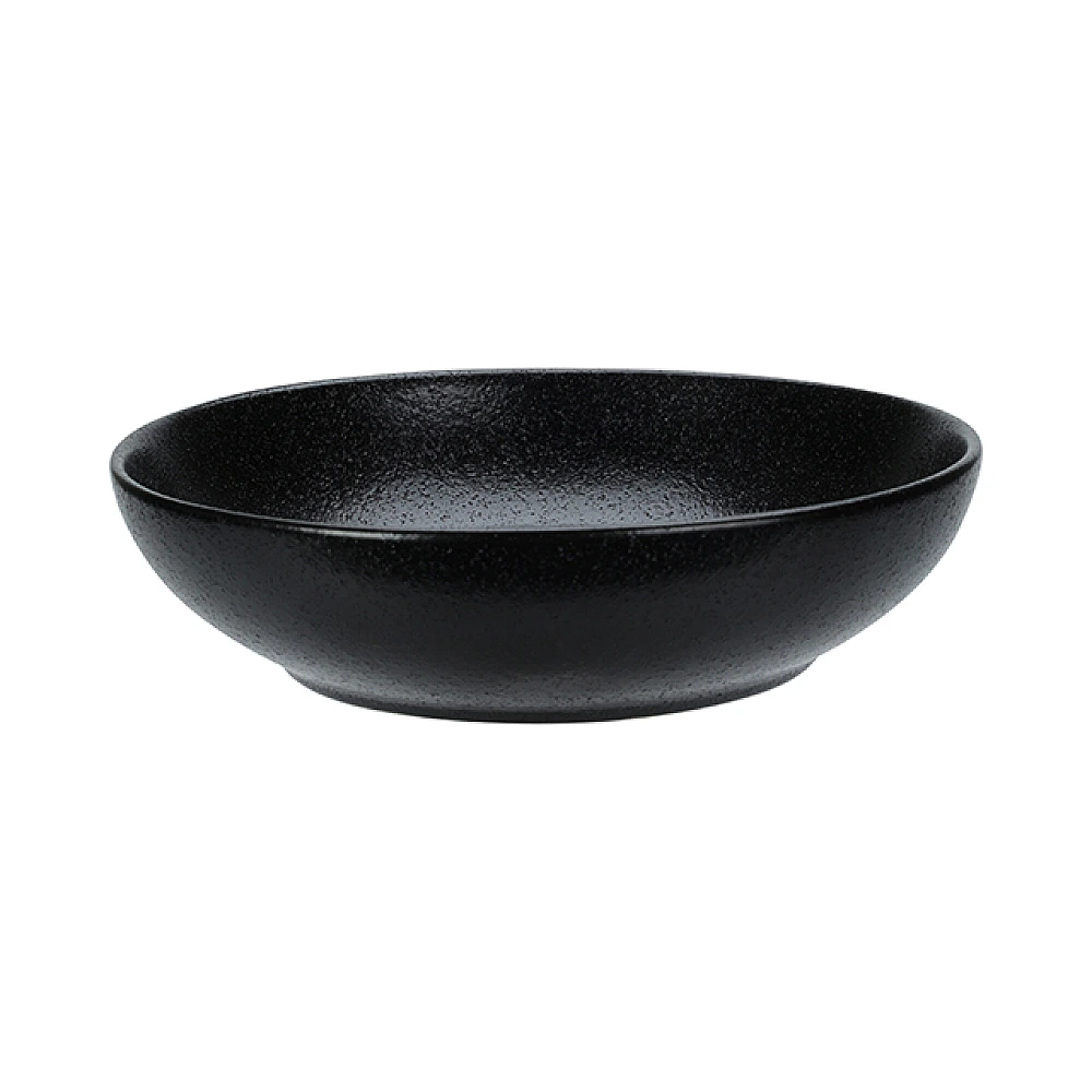 Farfurie adâncă 22cm Reactiv Glaze, ceramică, negra