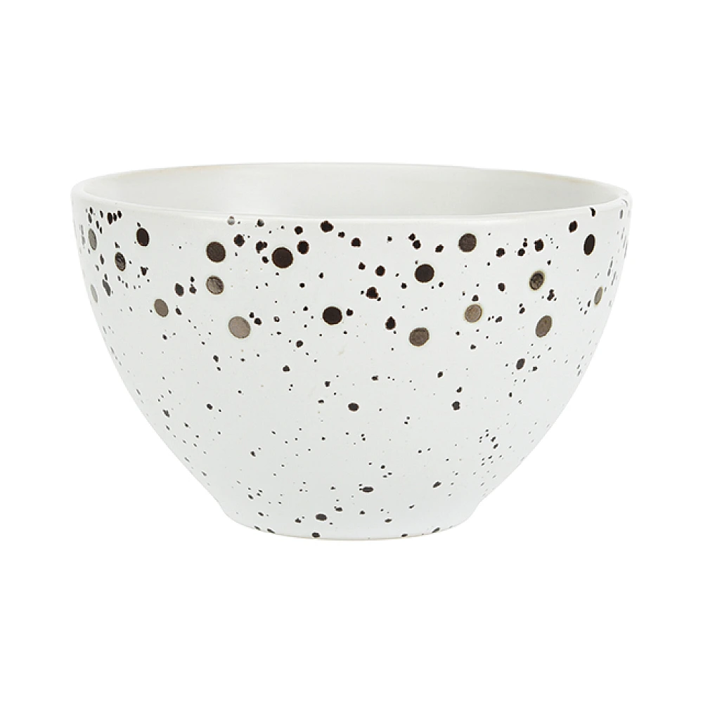 Salatiera din ceramica 14.5cm Metallic Speckle ”Buline”, alba