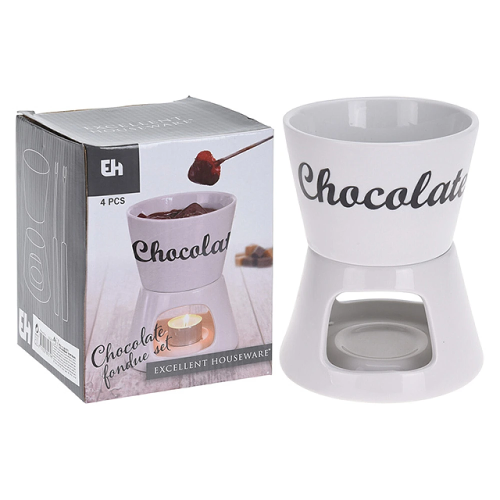 Set fondue-cana EH pentru ciocolata calda cu 2 furculite