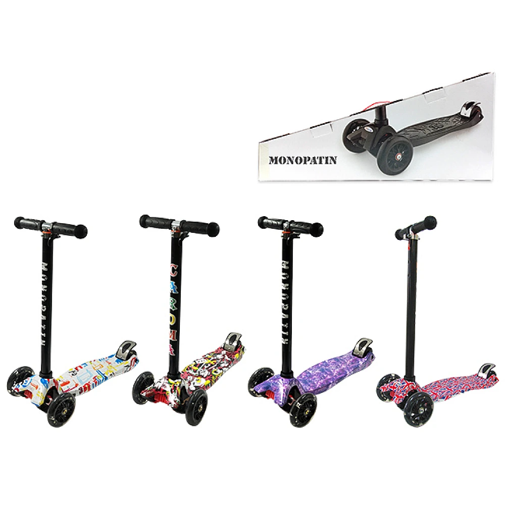 Trotineta cu 3 roti 57X78cm, max 60kg, iluminarea rotilor, multicolor