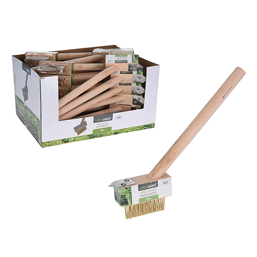 Perie pentru crapaturi cu perii duri, maner din lemn 36cm