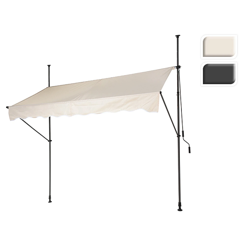 Cort baldachin de perete extensibil 2.5X1.2m, 2 culori