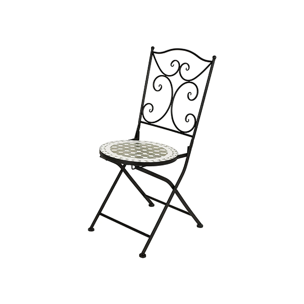 Scaun Bistro Mozaic metal-piatra 40X38X90cm Green