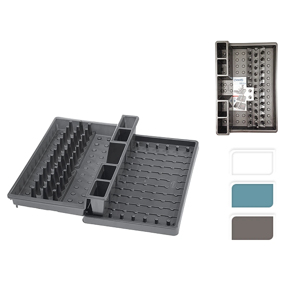 Uscator glisant pentru vesela cu tava Tontarelli Bella 44.7(53)X30X8.8cm