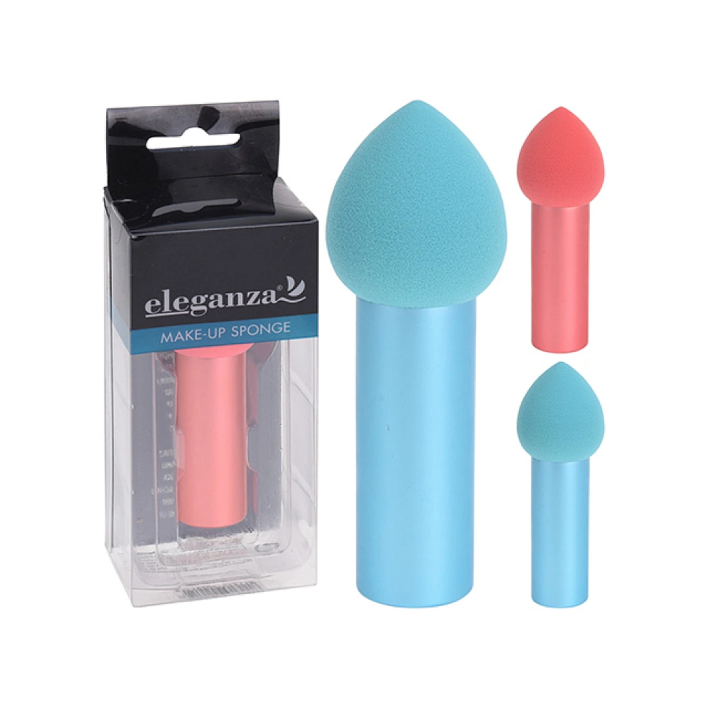 Burete de machiaj Eleganza 10X4cm, maner metalic