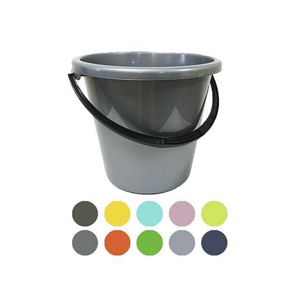 Galeata Jagiello 12l diferite culori, mâner negru, H28cm, plastic