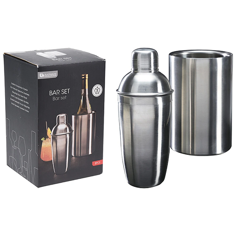 Set pentru bar EH 2buc: galeata pentru gheata, shaker