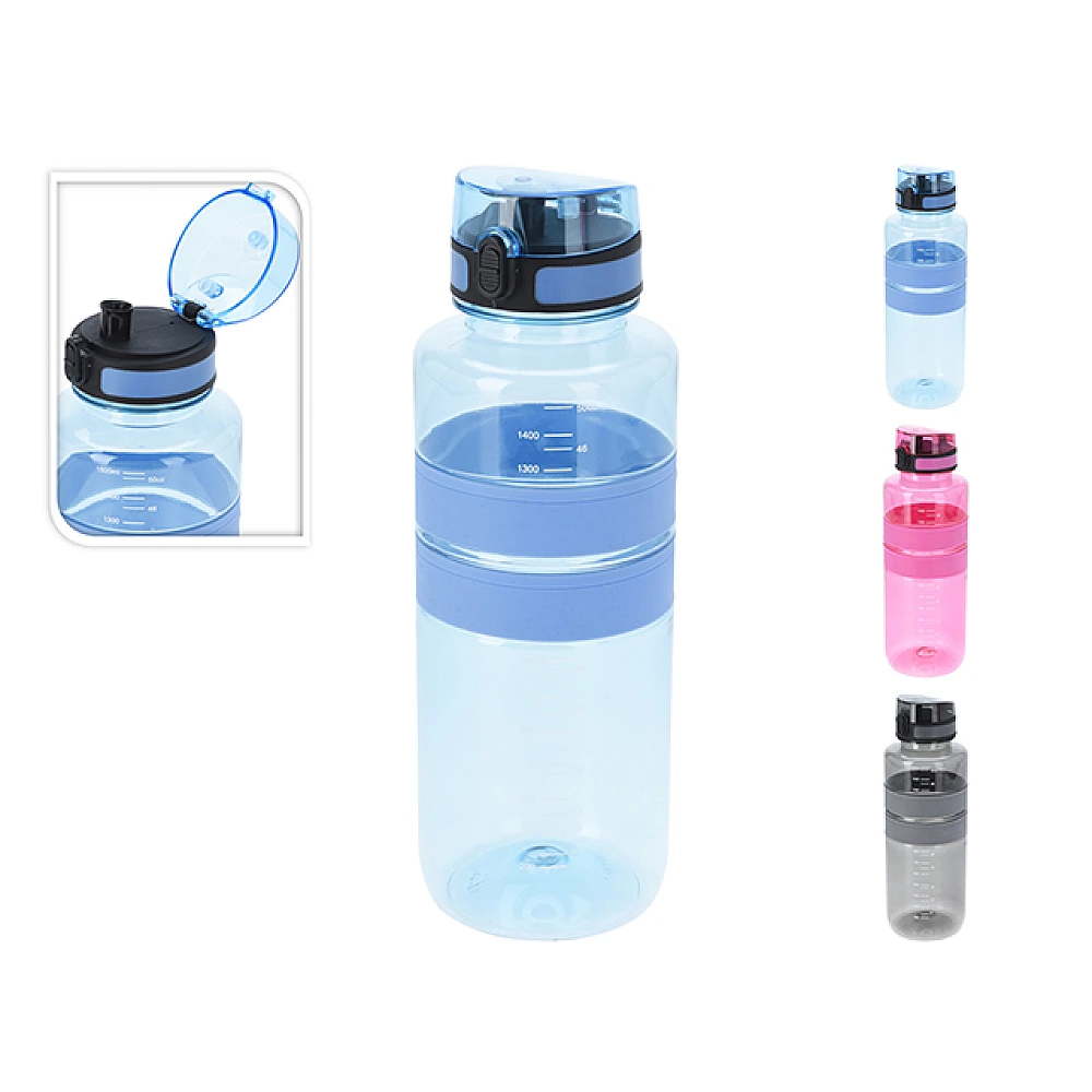 Sticla pentru apa 1.5l, cu dozator, plastic, 3 culori