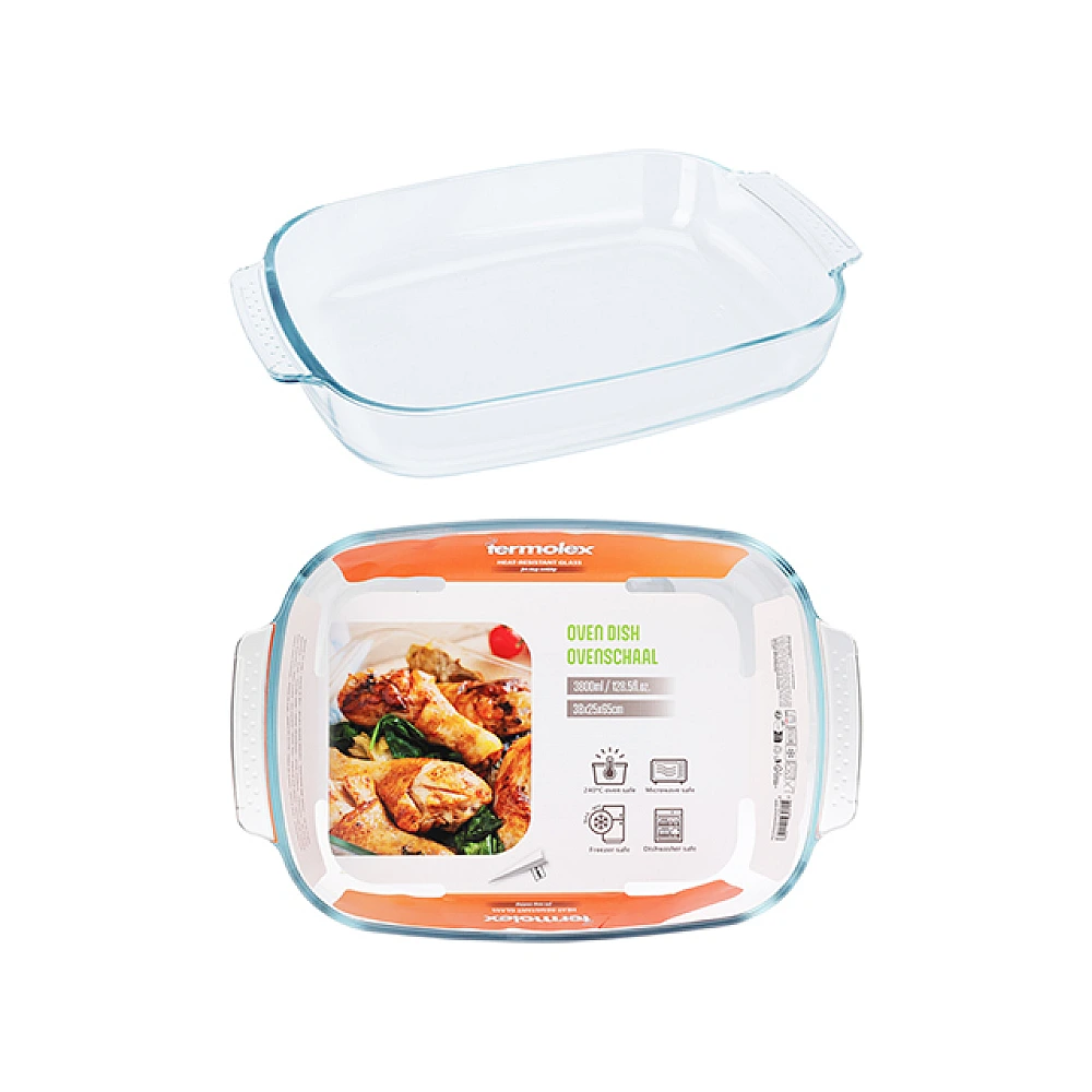 Forma de copt pentru microundă/ cuptor Termolex 3,8L, 38X25X6.5cm, cu manere