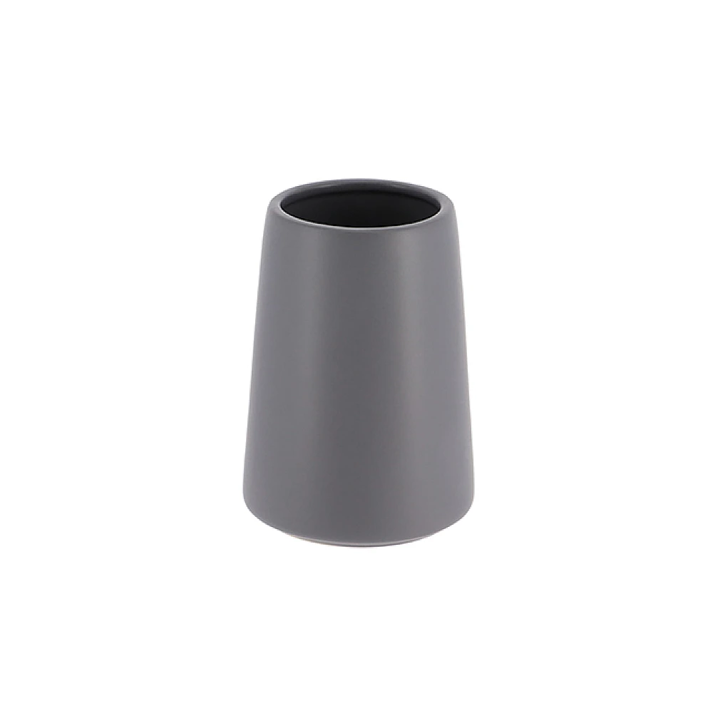 Pahar pentru periute de dinti Tendance Solid Color gri, polirasină