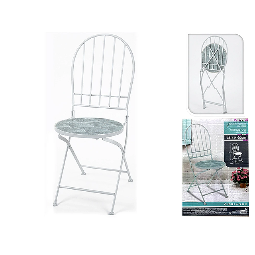 Scaun Bistro Mozaic metal-piatra  38X38X90cm