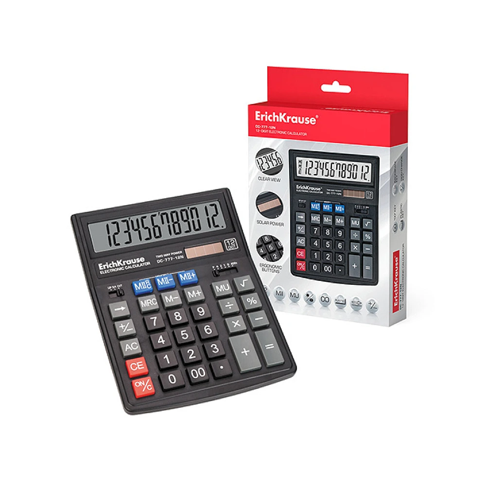 Calculator 12-Digit ErichKrause DC-777-12N Classic, negru