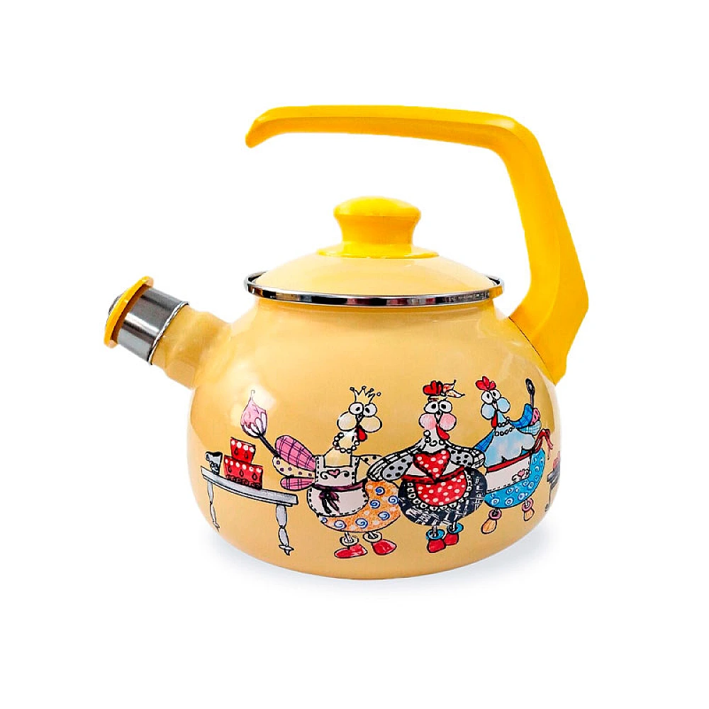 Ceainic emailat Happy Chickens 2.5l cu fluer