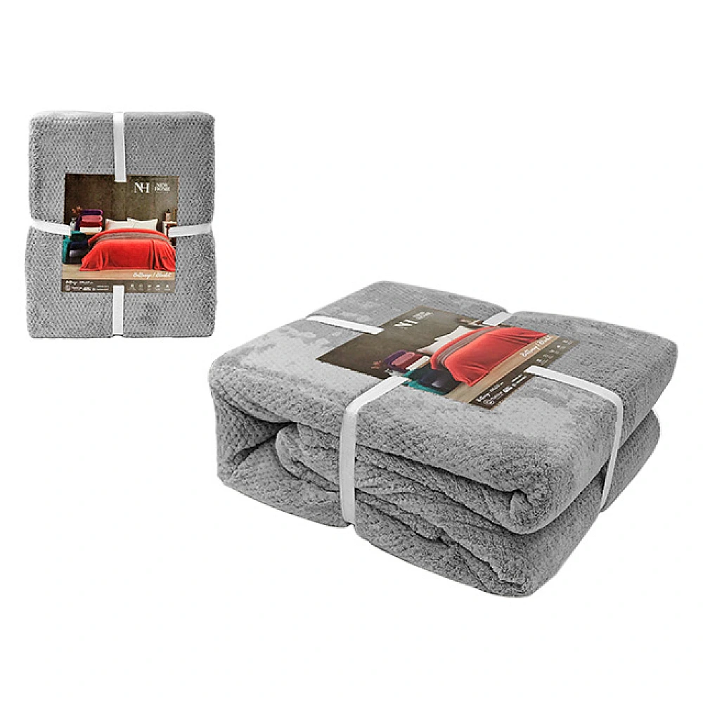 Cuvertura de pat 200X220cm NH Battariye, poliester, gri