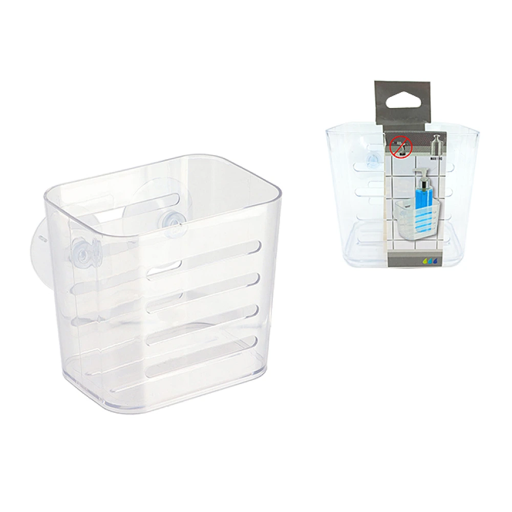 Cos pe ventuze Tendance 10X8X10.8cm, transparenta, plastic