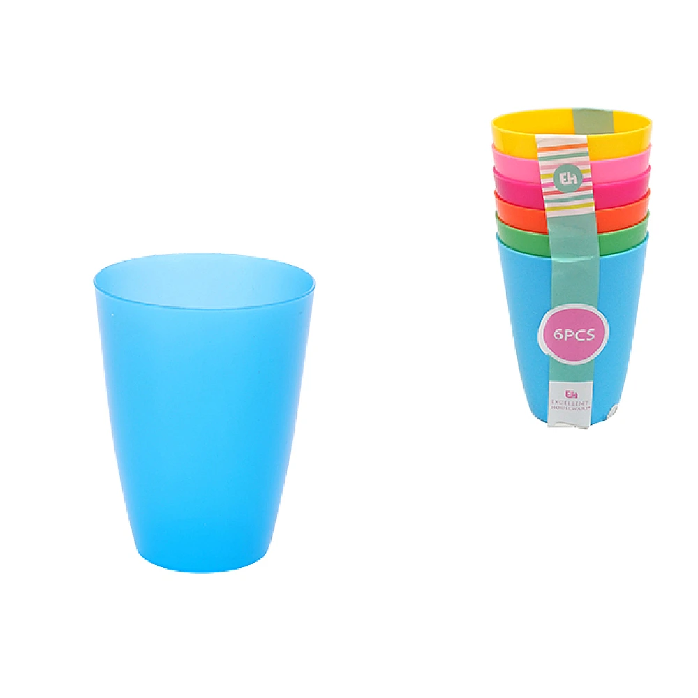 Set pahare EH 6buc, 270ml 6culori, din plastic