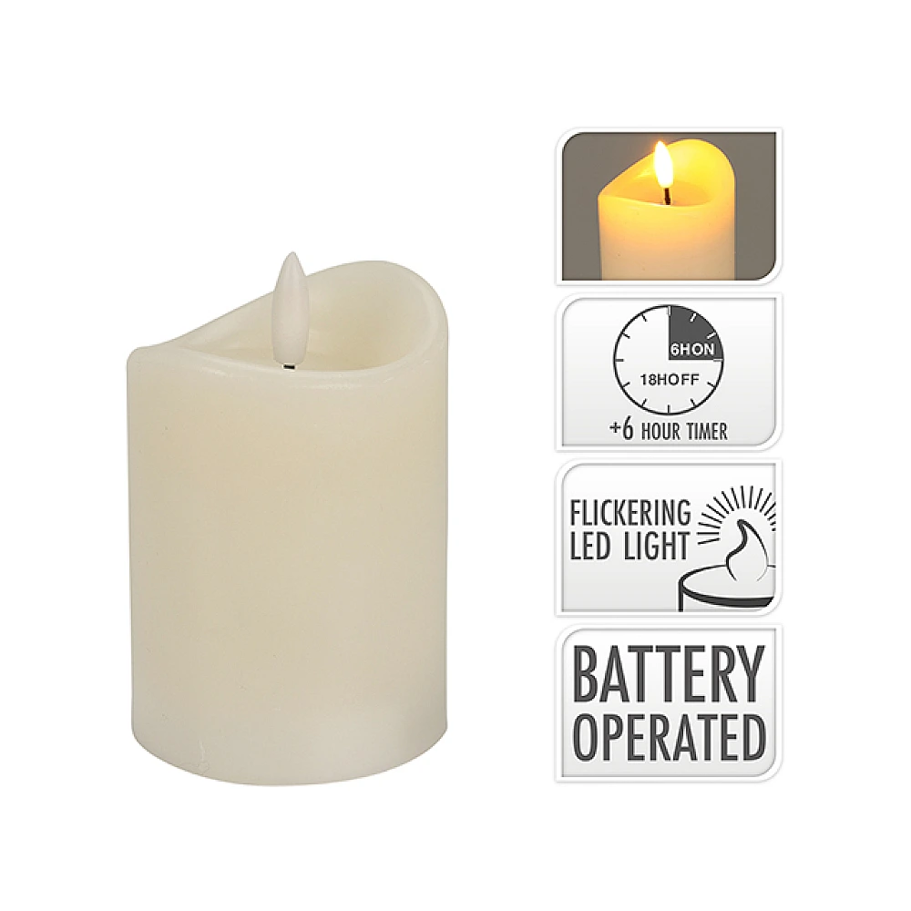 Lumanare LED 7X12.5сm cronometru,alba