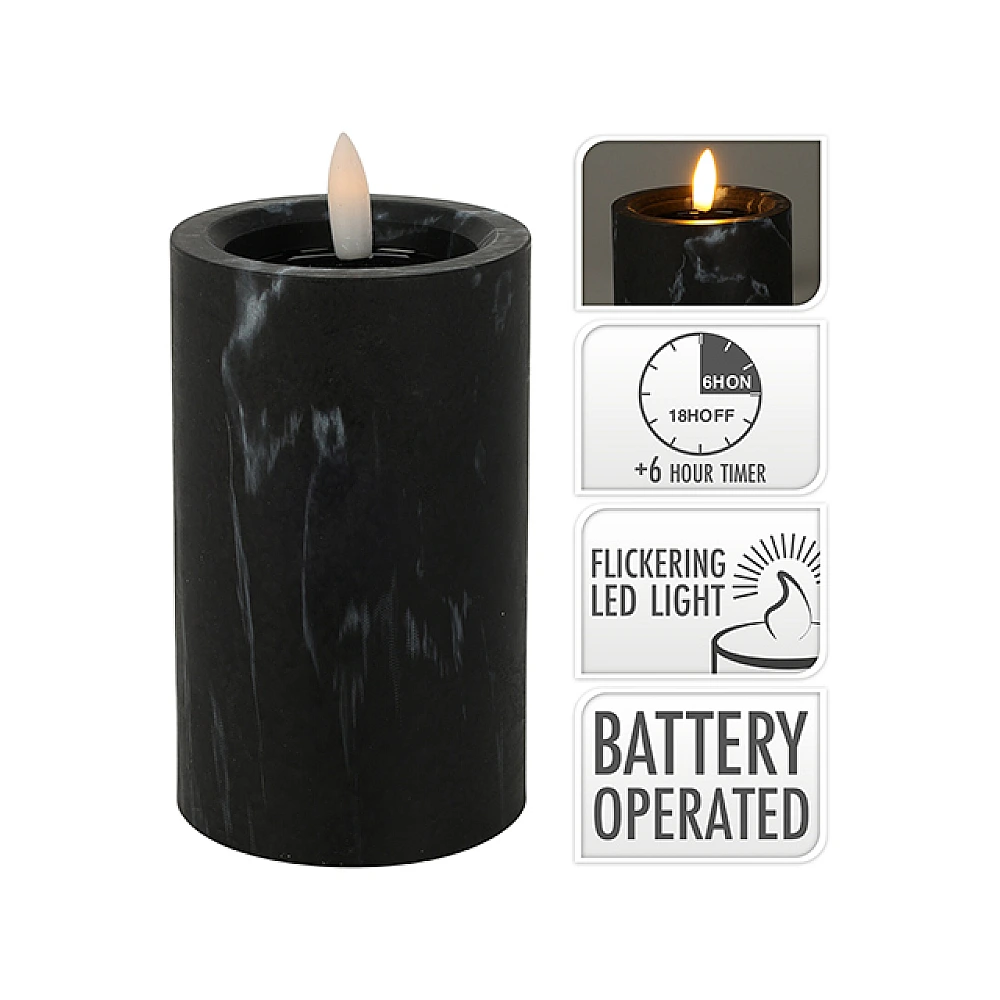 Lumanare LED 7.5X12.5сm cronometru, neagra