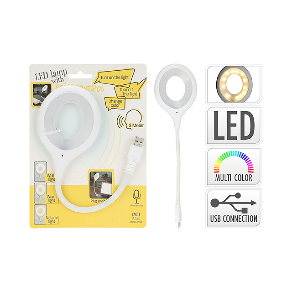 Lampa universala cu port usb + control vocal 2m, 3 moduri