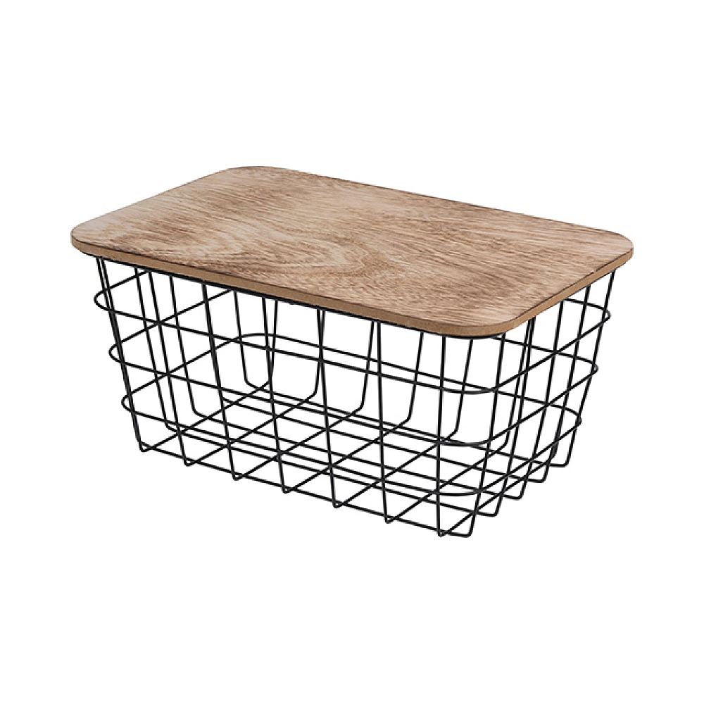 Cos metalic cu capac din mdf 31X22X16cm