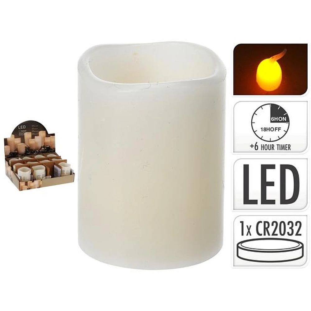 Lumanare LED 6.5X5cm, cu timer, bej