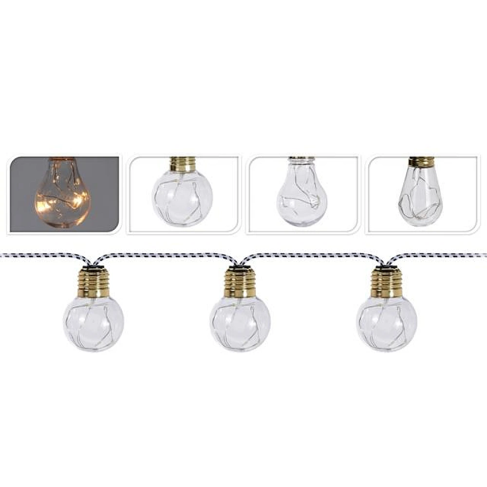 Ghirlanda luminoasa 30LED aurgintii, 1.5m, pe baterii, in/out