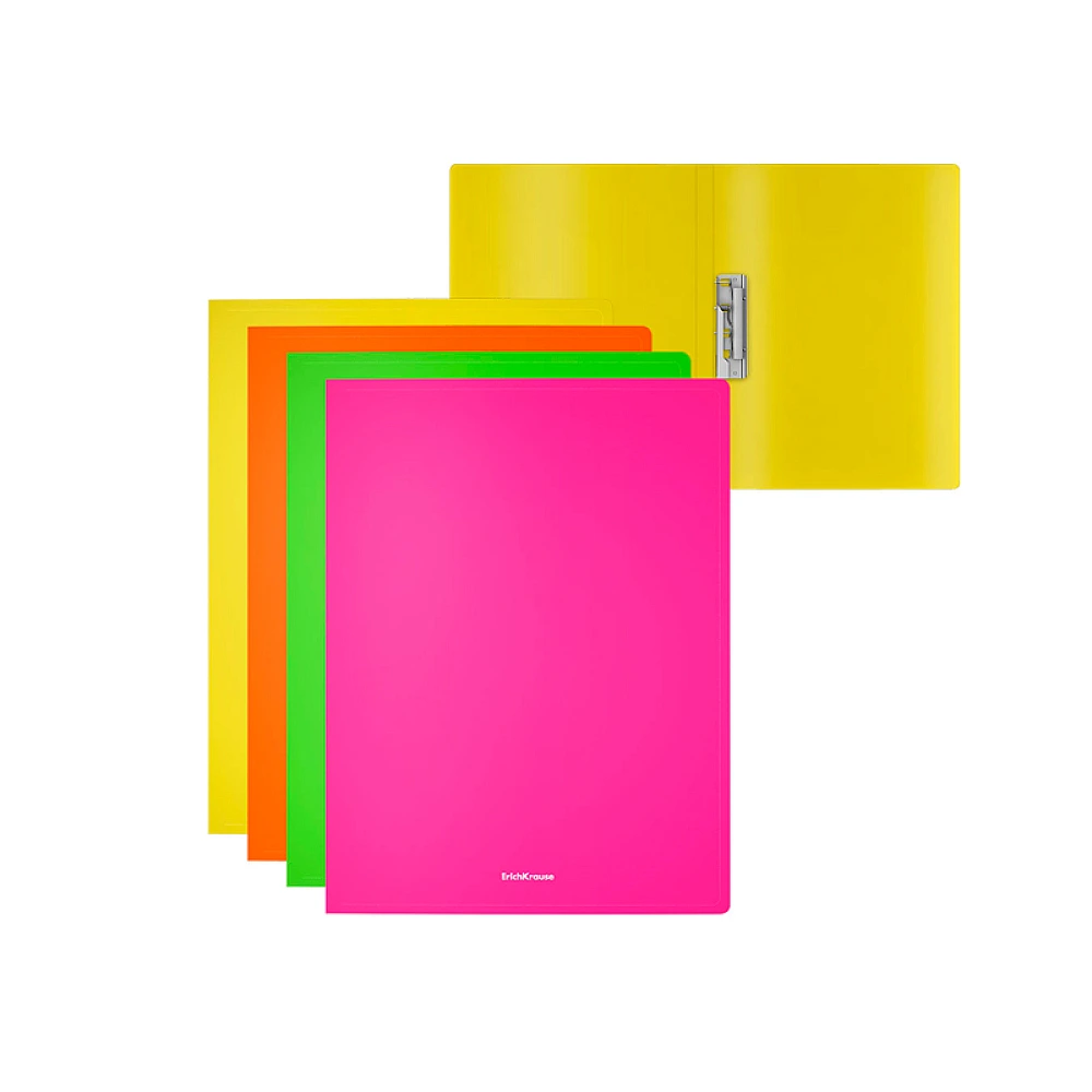 Mapa A4 cu clips ErichKrause Diagonal Neon, 4culori