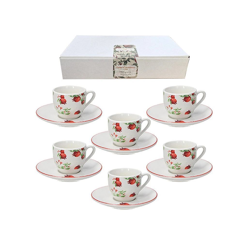 Set cani 6buc cu farfurioare AF Atollo Melograno