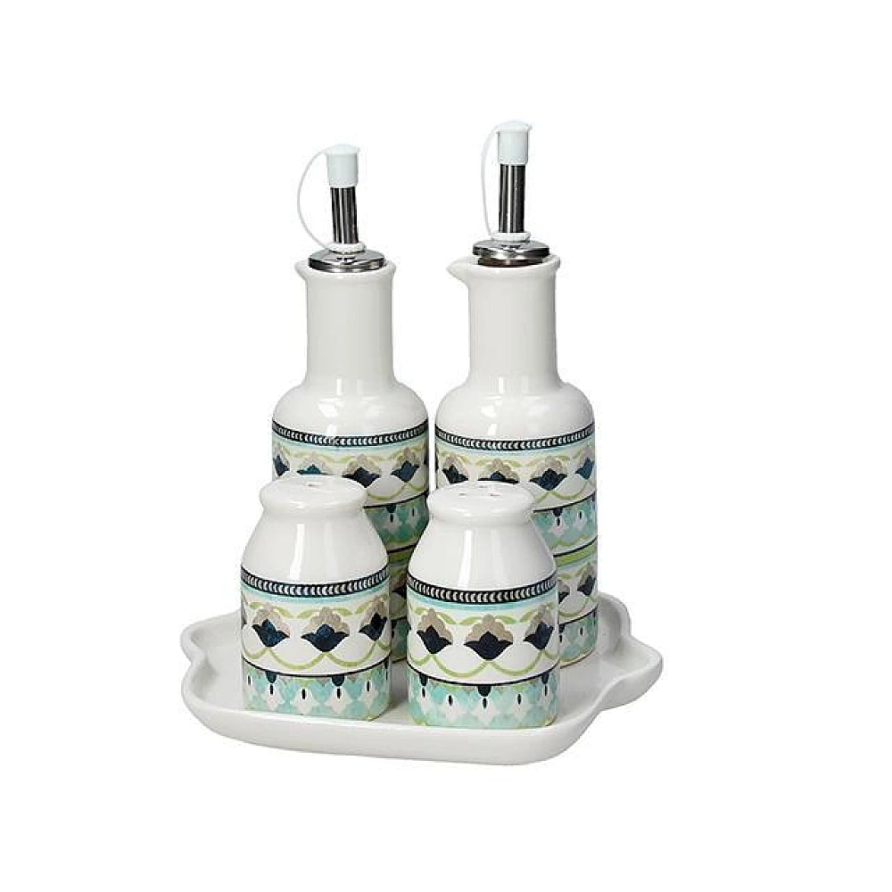 Set pentru mirodenii Dolce Marrakec 4piese ulei/otet/sare/piper, ceramica