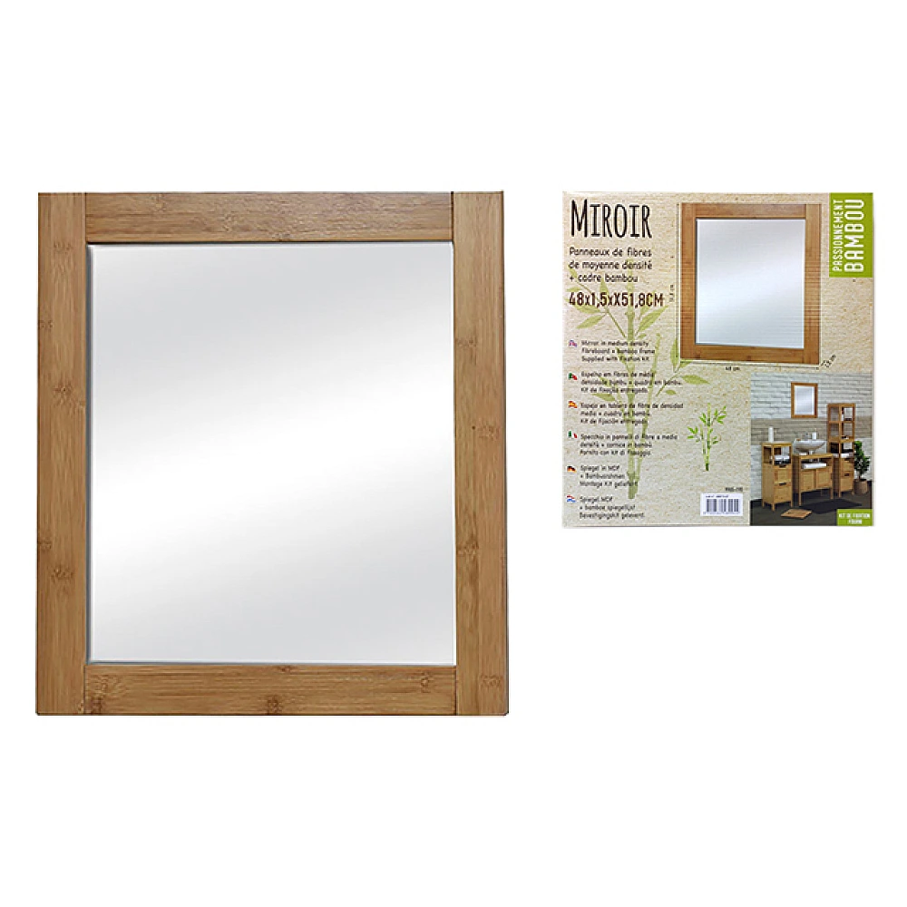 Oglinda de perete 48X52cm Tendance in rama de bambus