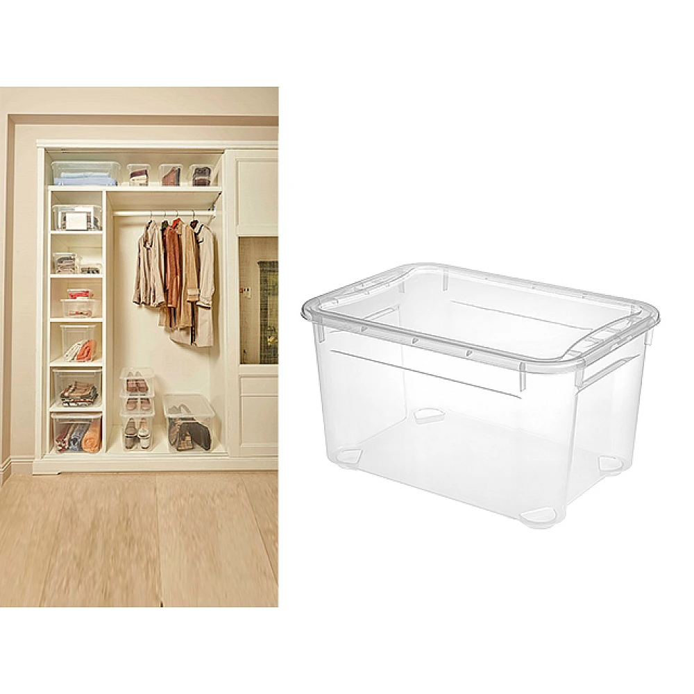 Container cu capac Econova Cristal 16l, 38.9X27.5X21.5cm, transparent