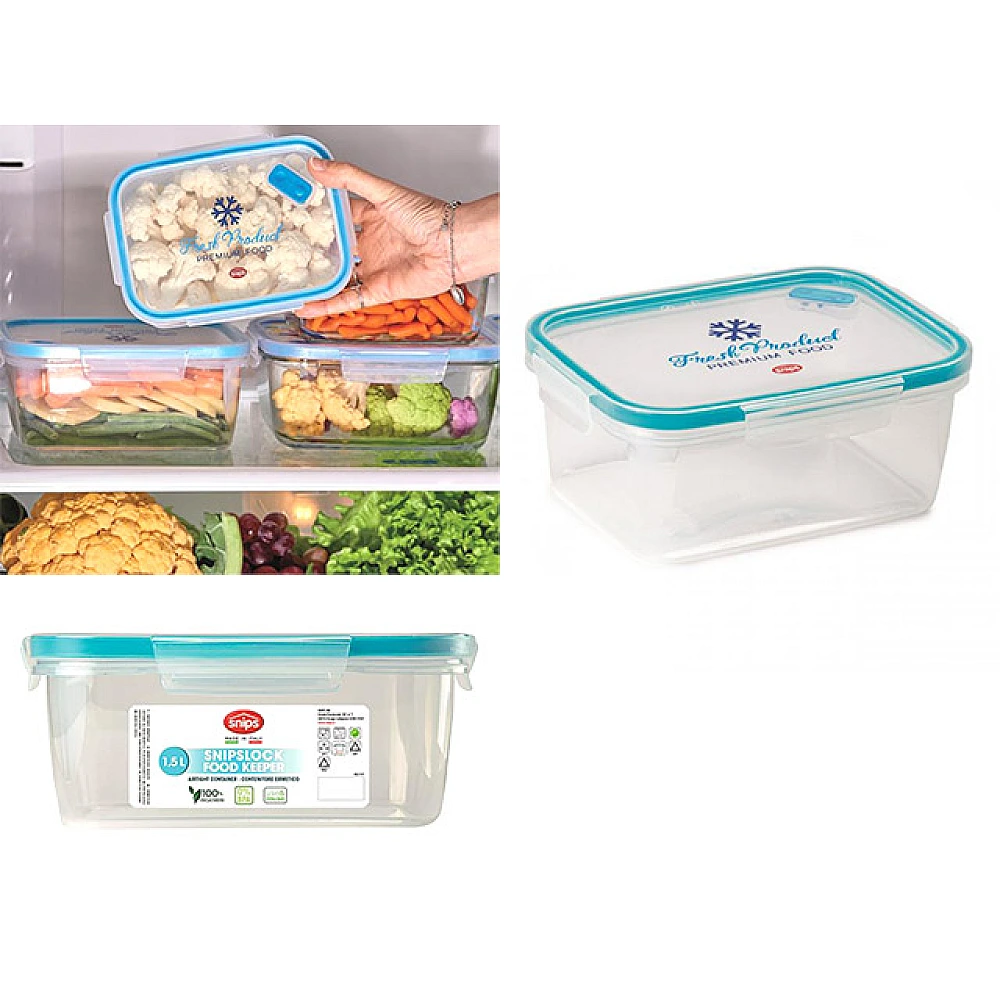 Caserola pentru frigider/MVP Snips 1.5l, 21X16.5X9cm, cu supapa