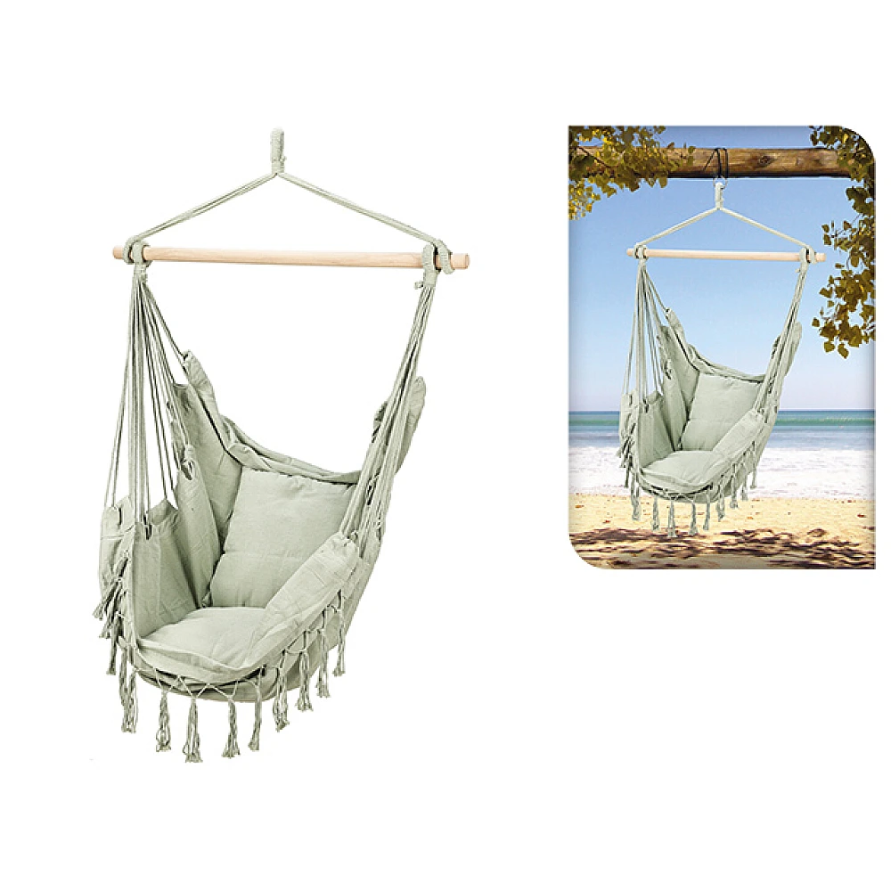 Hamac- scaun suspendabil textil 100X130 cm, max 120 kg, gri, poliester