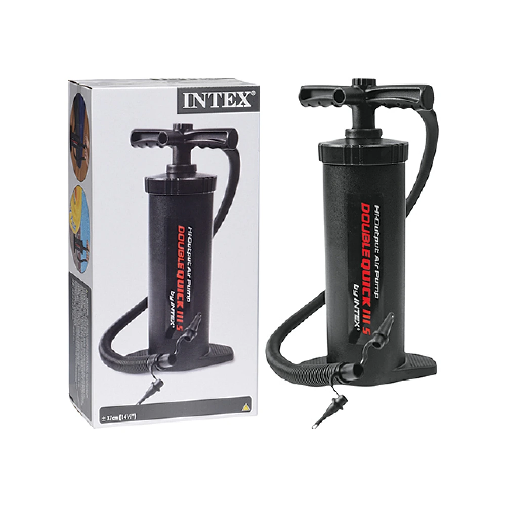 Pompa de aer manuală „Double Quick III S”, furtun cu 3 duze, 37 cm