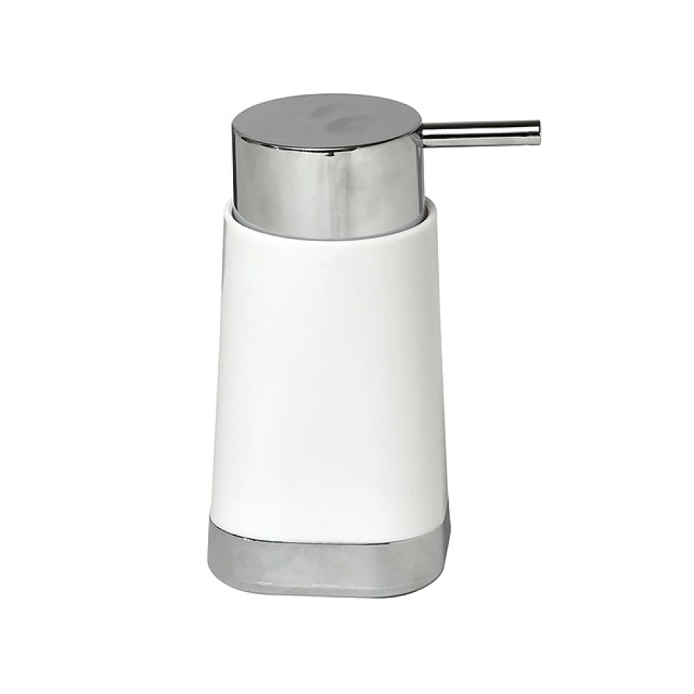 Dozator pentru săpun Tendance 130ml, bază cromată, alb