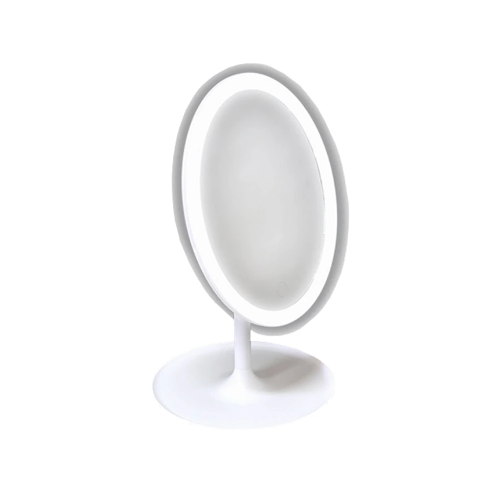 Oglinda de masa pe picior ovala LED Tendance, alba